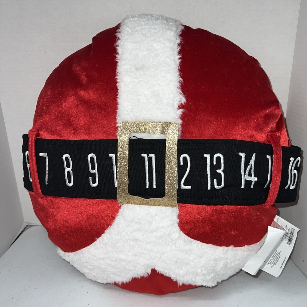Target Wondershop Santa Belt Countdown Calendar Round Christmas Advent Pillow